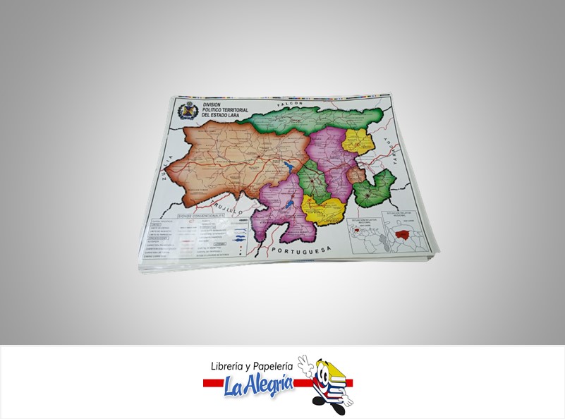 AFICHE GRANDE MAPA DEL EDO LARA MARCA S/M