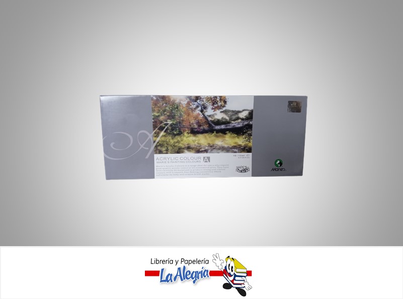 PINTURA ACRILICA 818B 12ML PAQ 18 UND MARCA MARIES