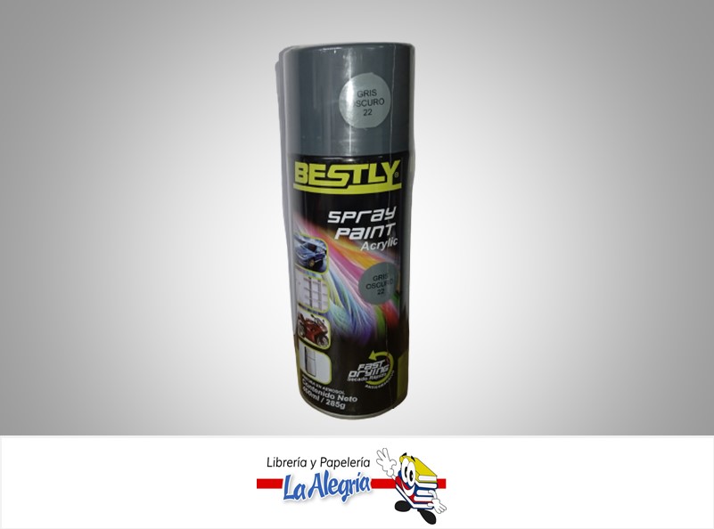 SPRAY ACRILICO 400ML GRIS OSCURO MARCA BESTLY