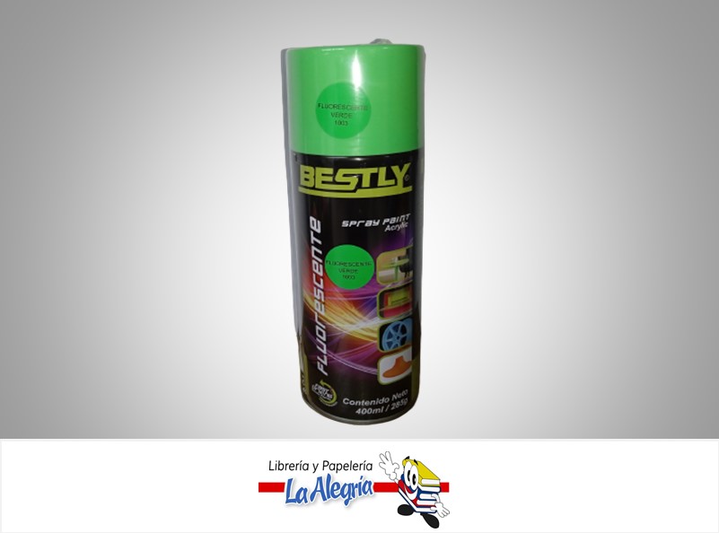 SPRAY ACRILICO 400ML VERDE FLOURECENTE MARCA BESTLY