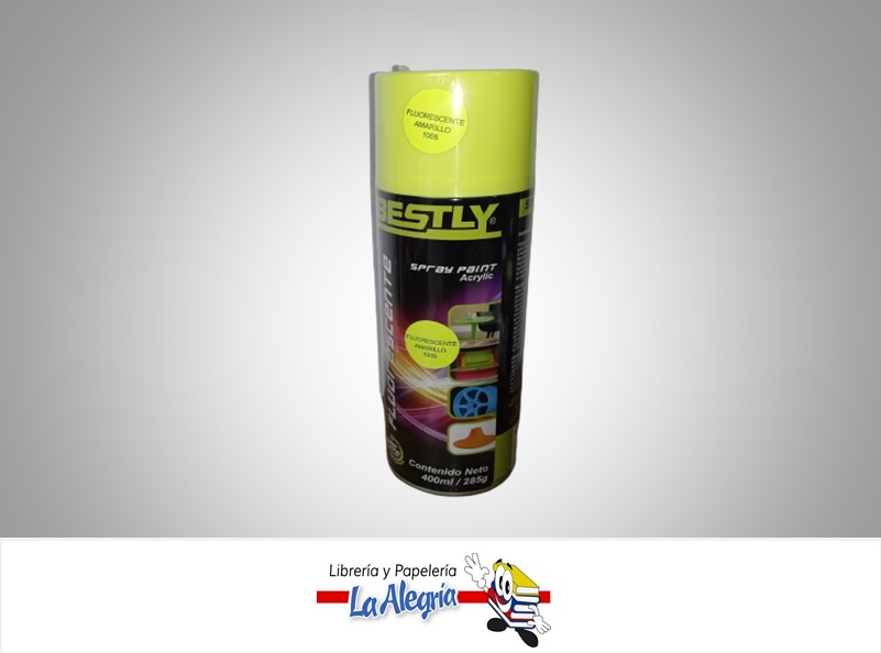 SPRAY ACRILICO 400ML AMARILLO FLOURECENTE MARCA BESTLY