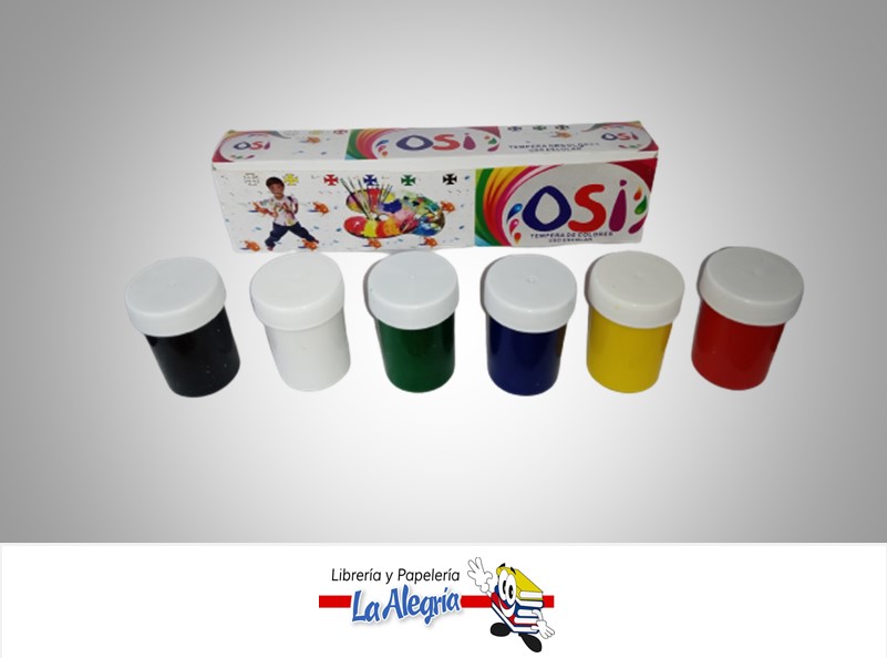 TEMPERA ESCOLAR  6 COLORES MARCA OSI