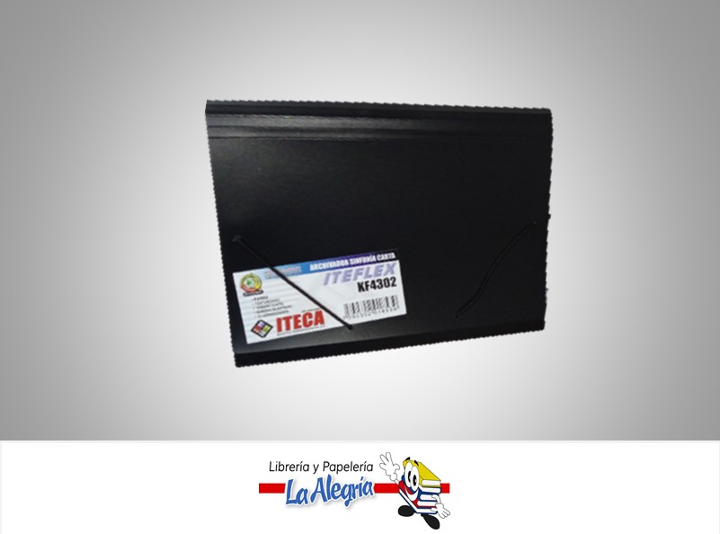 ARCHIVADOR PLASTICO SINFONIA KF4302 CON LIGA 12 SEPARADORES CARTA  NEGRA MARCA ITECA