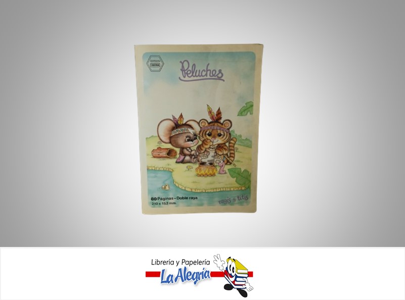 CUADERNO ENGRAPADO PEQUEÑO PELUCHE CUADRICULADO 80P NORMA