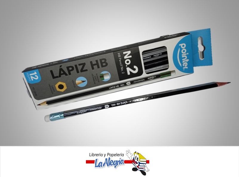LAPIZ GRAFITO HEXAGONAL N°2 HB YP-12HN UND MARCA POINTER