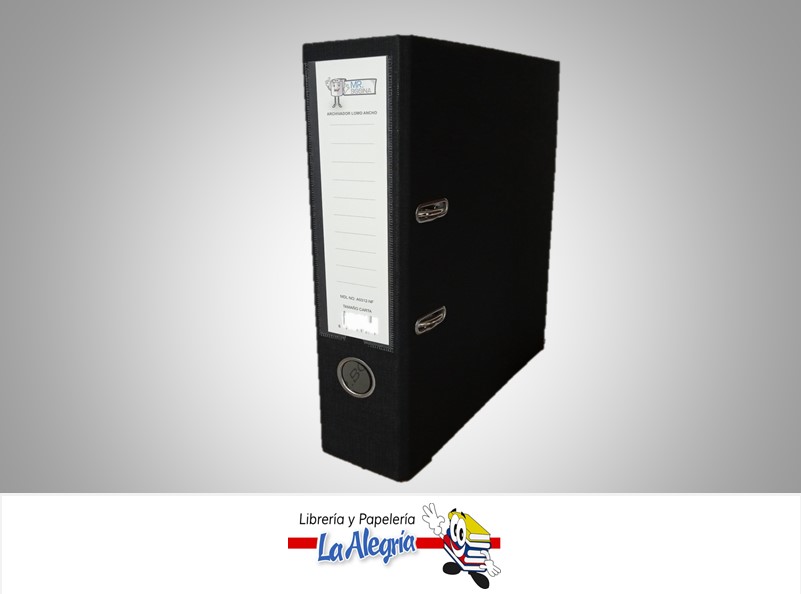 ARCHIVADOR LOMO ANCHO CARTA NEGRA MARCA MR. BOBINA