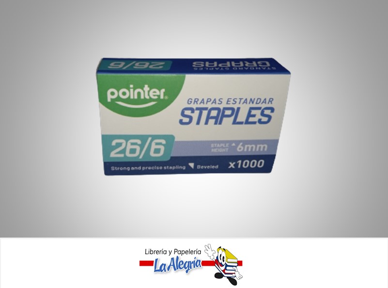 GRAPA LISA 26/6 CAJA1000 UND MARCA POINTER