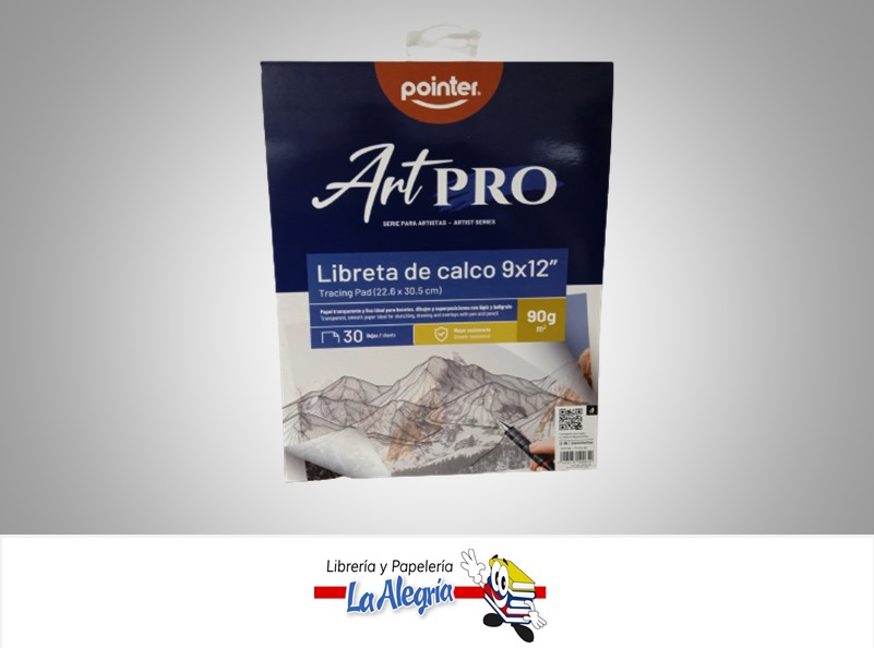 BLOCK DE CALCO LIBRETA ART PRO TP91290 22.6X30.5CM 90G 30 HOJAS MARCA POINTER
