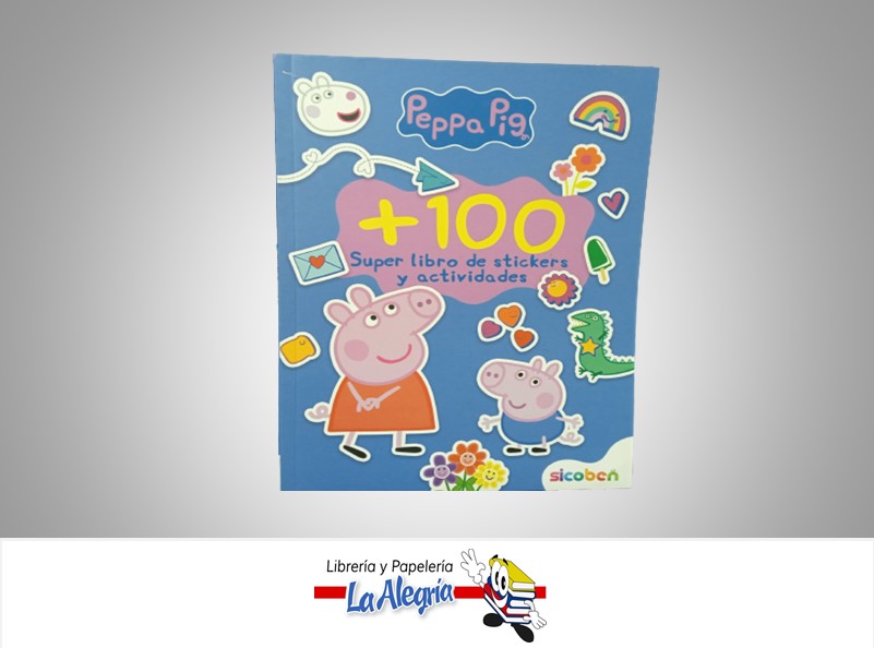 LIBRO DE ACTIVIDADES 100 STICKERS PEPPA PIG TEMATICA INFANTILES EDITORIAL SICOBEN