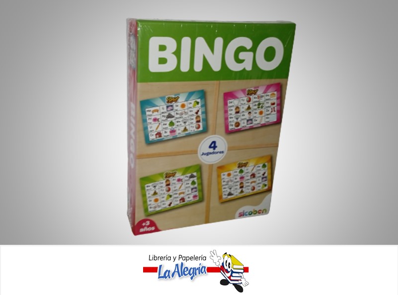 JUEGO EDUCATIVO BINGO DEL ALFABETO 4 TABLEROS MARCA SICOBEN