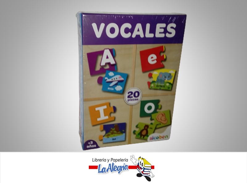 JUEGO EDUCATIVO VOCALES 20 PZAS MARCA SICOBEN