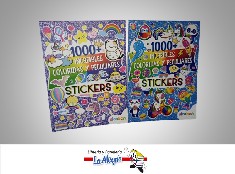 LIBRO DE STICKERS 24 PAGINAS 1000+ STICKERS MARCA EDITORIAL SICOBEN