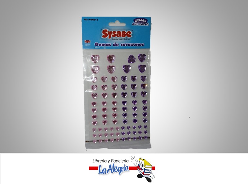 GEMAS ADHESIVAS CORAZONES MARCA SYSABE
