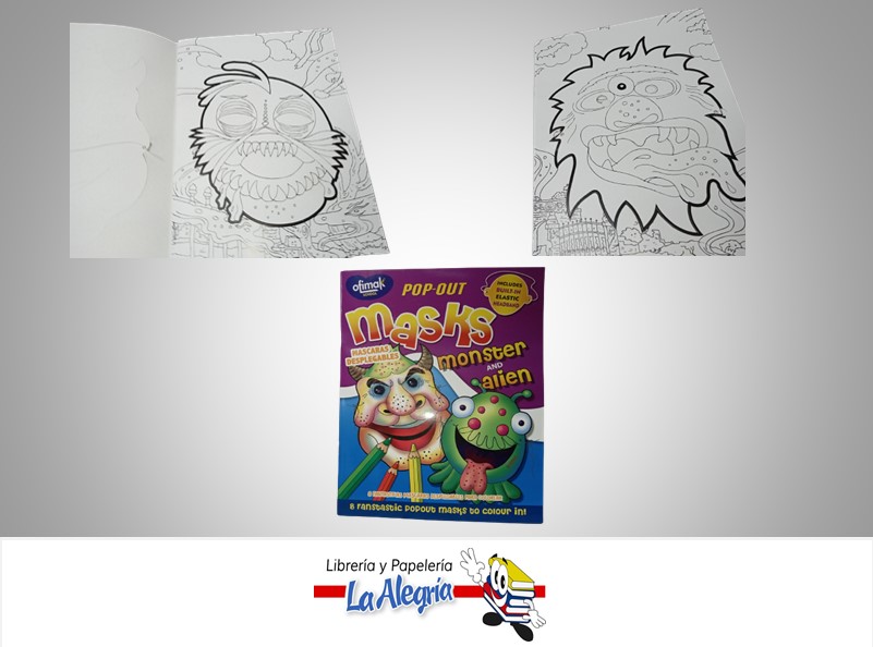 BLOCK DE MASCARAS MONSTER OK294D 8 HOJAS MARCA OFIMAK