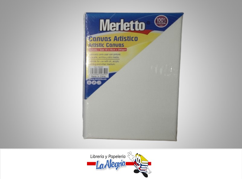 LIENZO CANVAS CON BASTIDOR 10X15CM 280GR 100% ALGODÓN MARCA MERLETTO