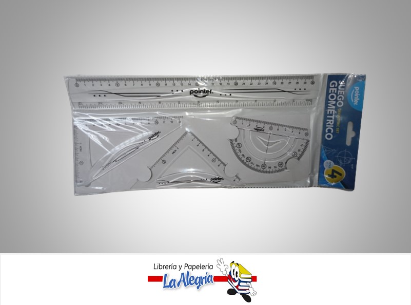 JUEGO DE GEOMETRIA 30 CM  4PZ RU2218  MARCA POINTER