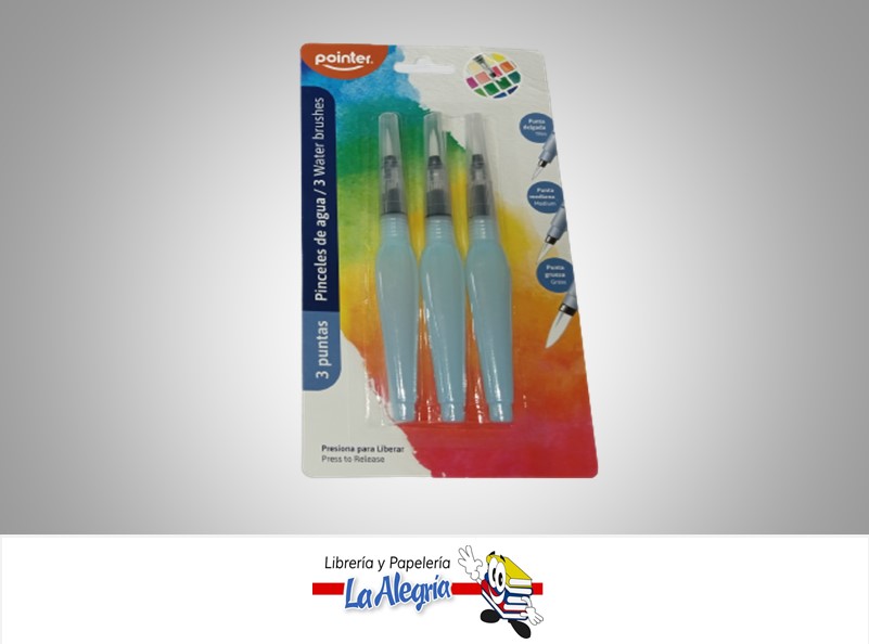 PINCEL ACUARELA PEQUEÑO 3 PUNTAS WB3S SET 3 PZA MARCA POINTER