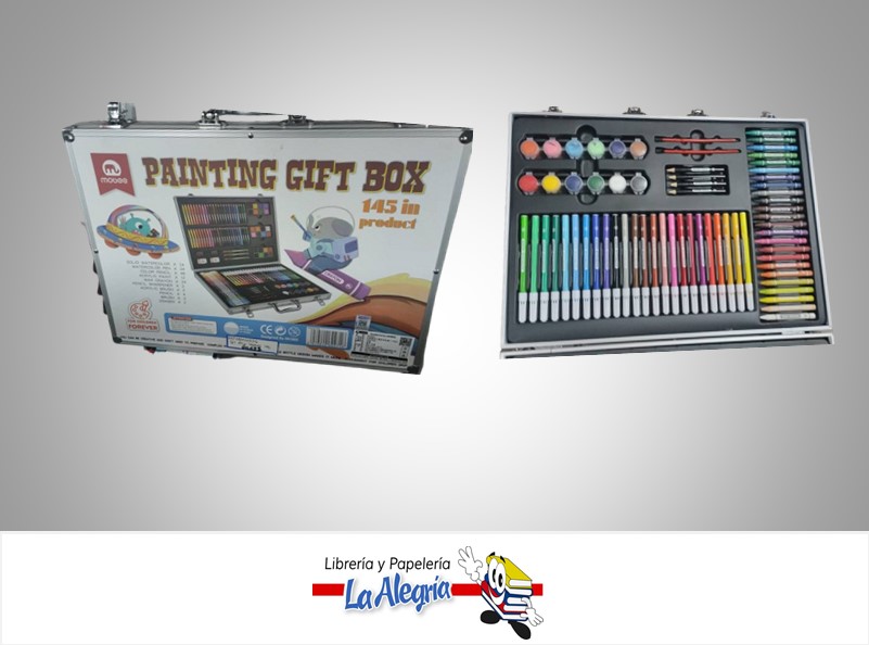 SET MIXTO  MB  MALETIN C/145PZ.CREYONES/LAPICES/MARCADORES/PASTELES/PINTURAS