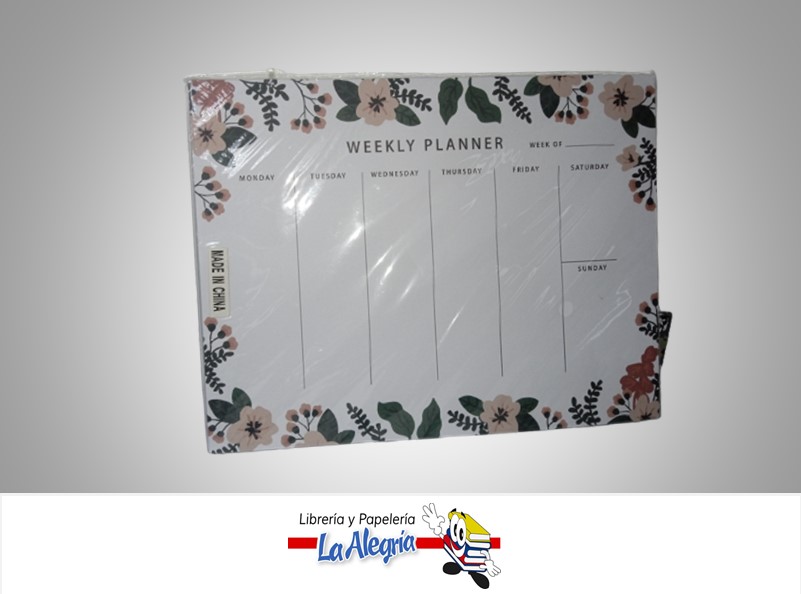 PLANIFICADOR SEMANAL 18X23CM  52 HOJAS MARCA S/M