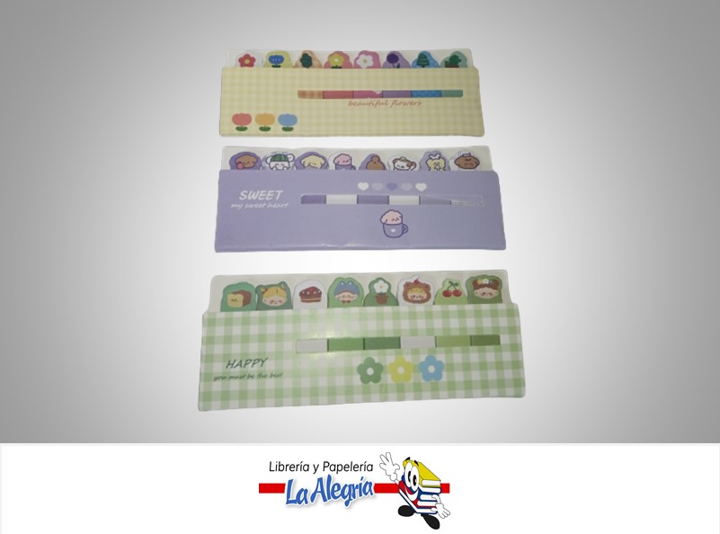 NOTA AUTOADHESIVA VARIADOS 1.5X4CM 120 HOJAS MARCA  S/M