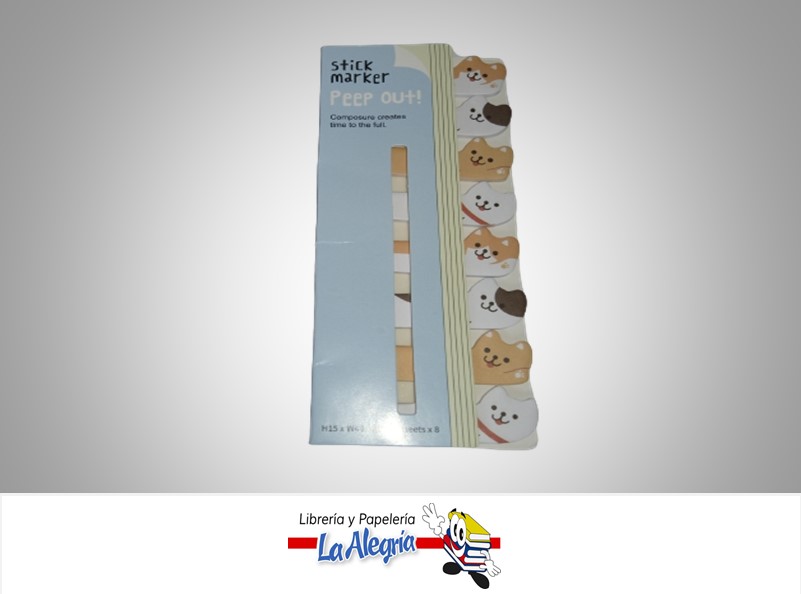 NOTA AUTOADHESIVA PERROS 1.5X4.8CM 120 HOJAS MARCA S/M