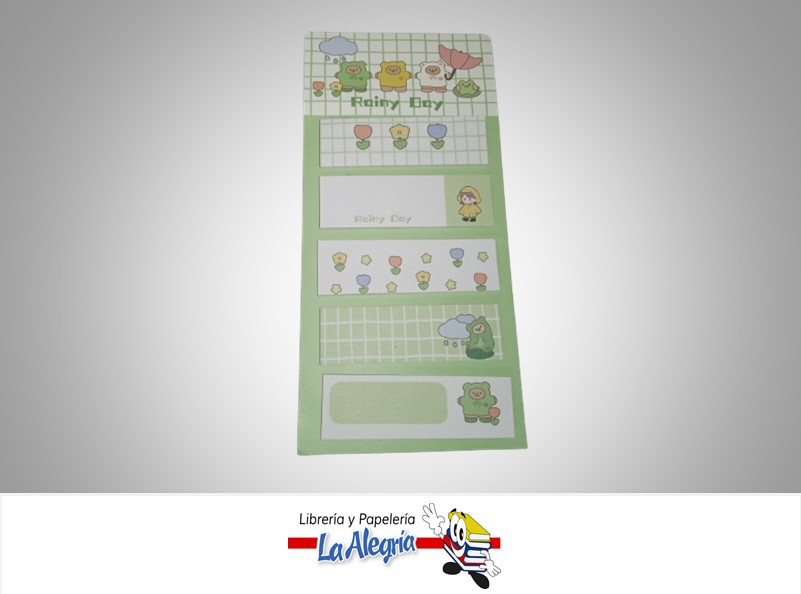 NOTA AUTOADHESIVA RAINY BOY 1.5X5CM 100 HOJAS  MARCA  S/M