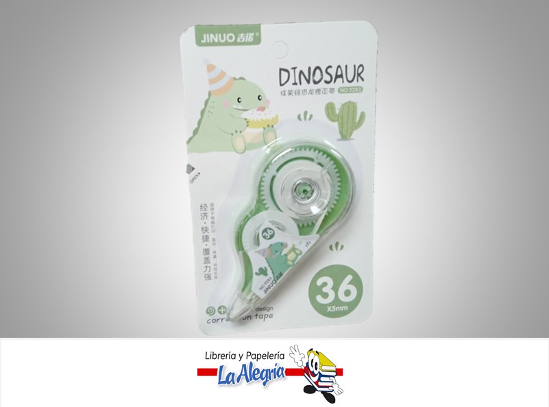 CINTA CORRECTORA DINOSAURIO 9823; 36X5MM MARCA JINUO