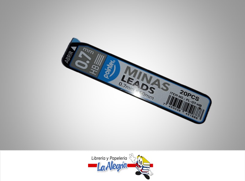 MINA 0.7MM PL-07-2B; 2B ENVASE 20 PIEZAS MARCA POINTER