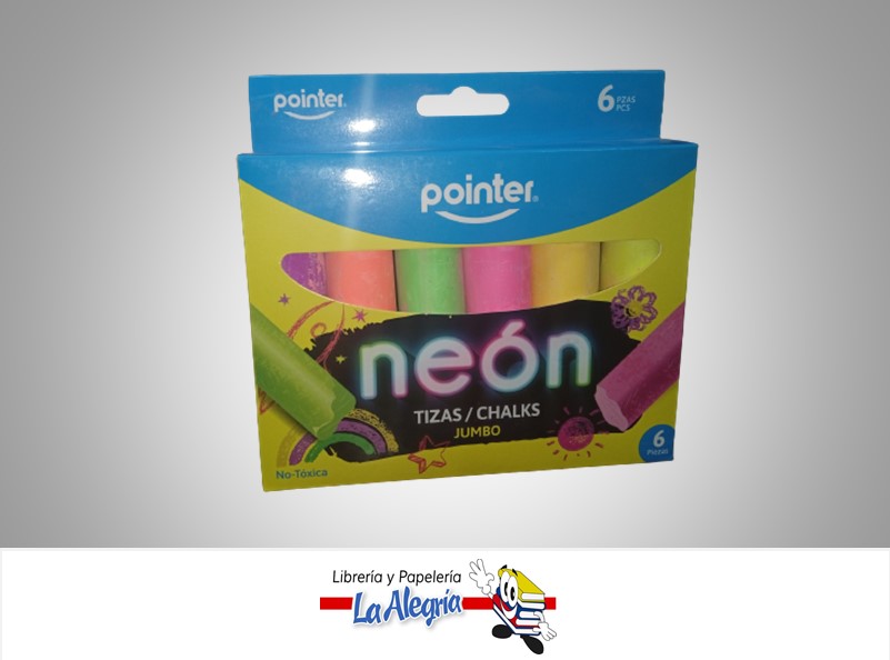 TIZA JUMBO CHK22112 NEON 6 COLORES MARCA POINTER