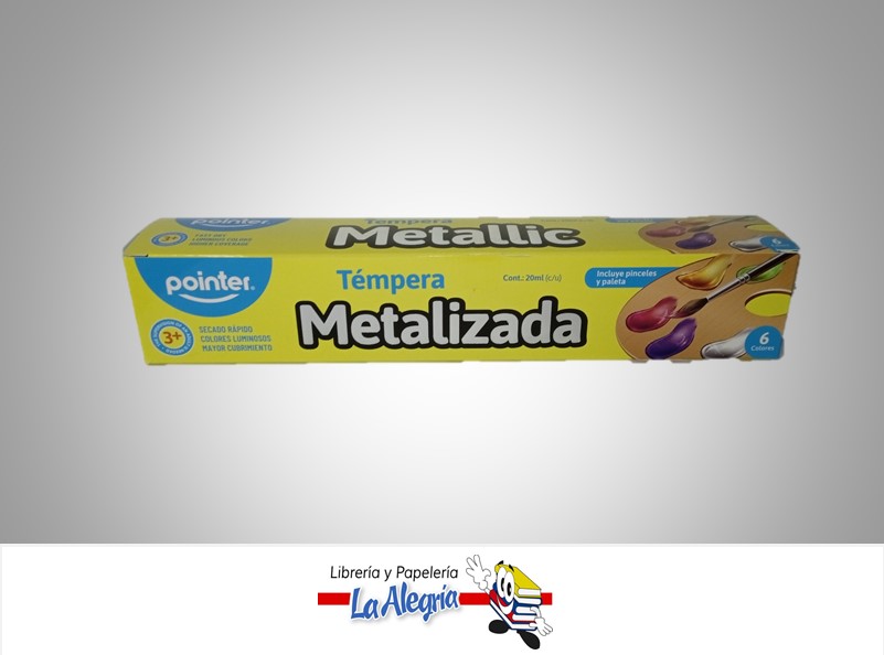 TEMPERA METALIZADA TP206MT; 20ML C/U 6 COLORES MARCA POINTER