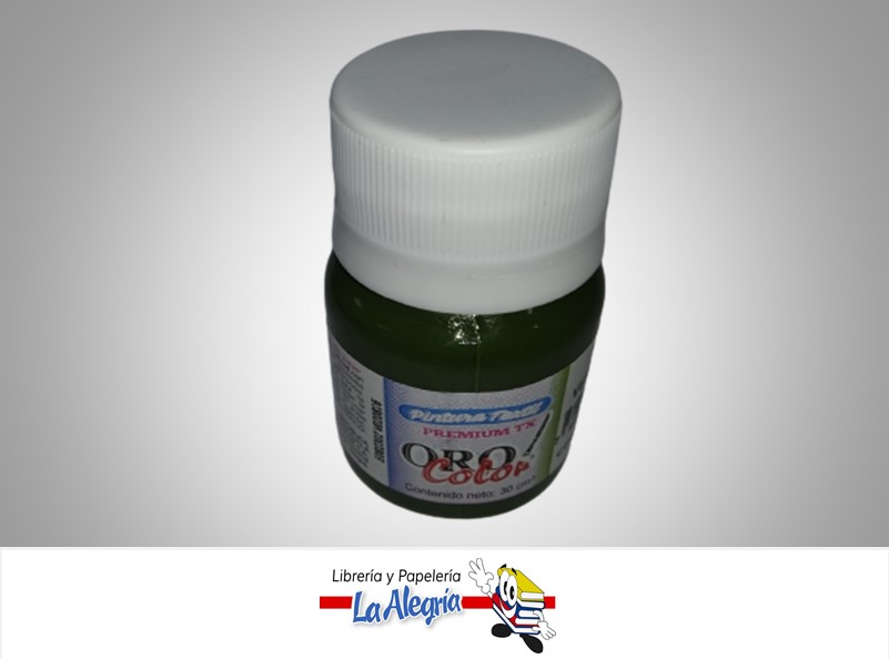 PINTURA PARA TELA TX358 30CC VERDE ACEITUNA MARCA ORO COLOR