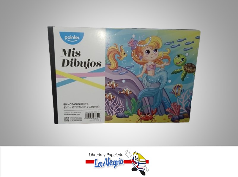 BLOCK DIBUJO ENCOLADO MIS DIBUJOS DB8095550; 21.6 X 33 CM 50 HOJAS  MARCA POINTER