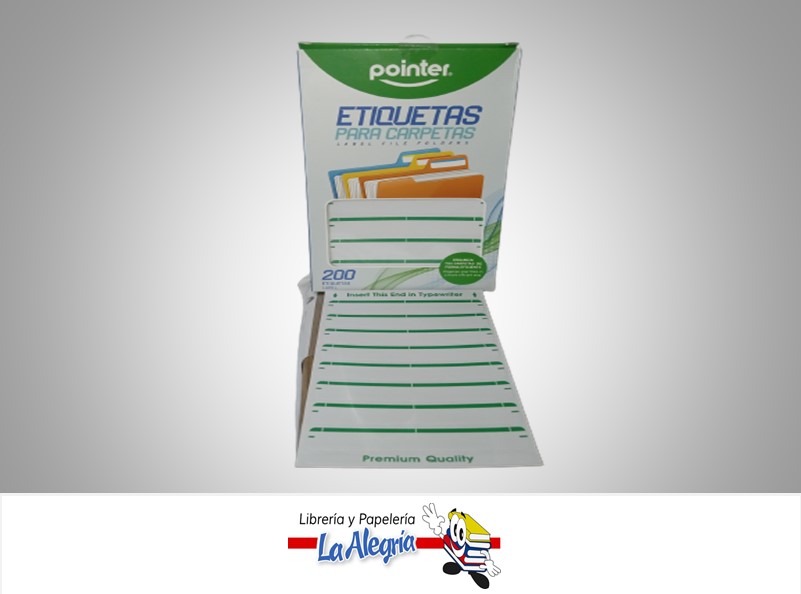 ETIQUETA PARA CARPETA PN8001GN 1.5X8.8CM PAQ 200 UND MARCA POINTER