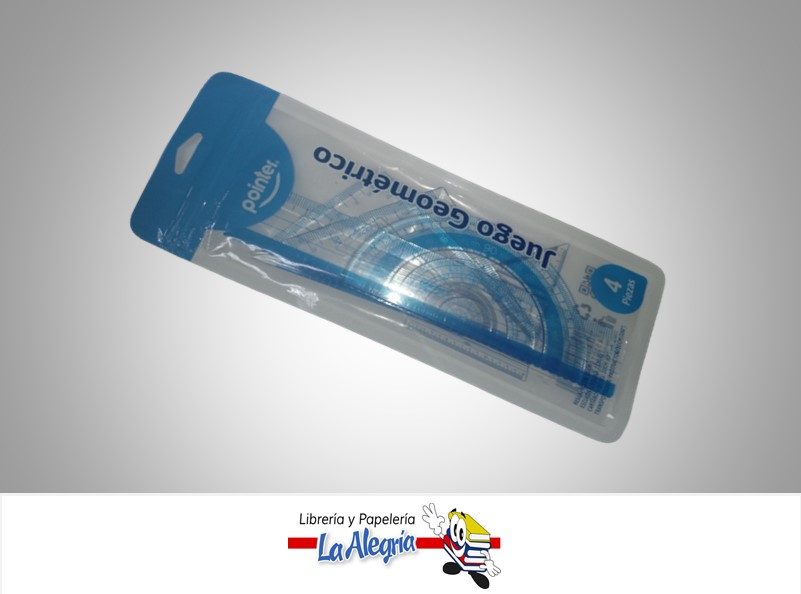 JUEGO DE GEOMETRIA ACRILICO 15 CM 190315; 4 PZA MARCA POINTER