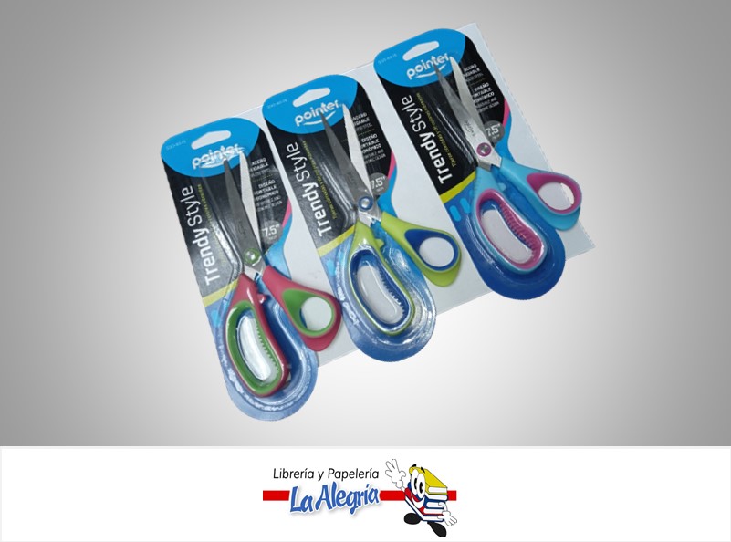 TIJERA 7.5" DE OFICINA SS06075 ACERO INOXIDABLE TRENDY STYLE MARCA POINTER