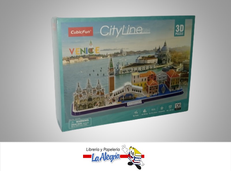 ROMPECABEZA 3D VENECIA CITY LINE 126 PZA MARCA CUBICFUN