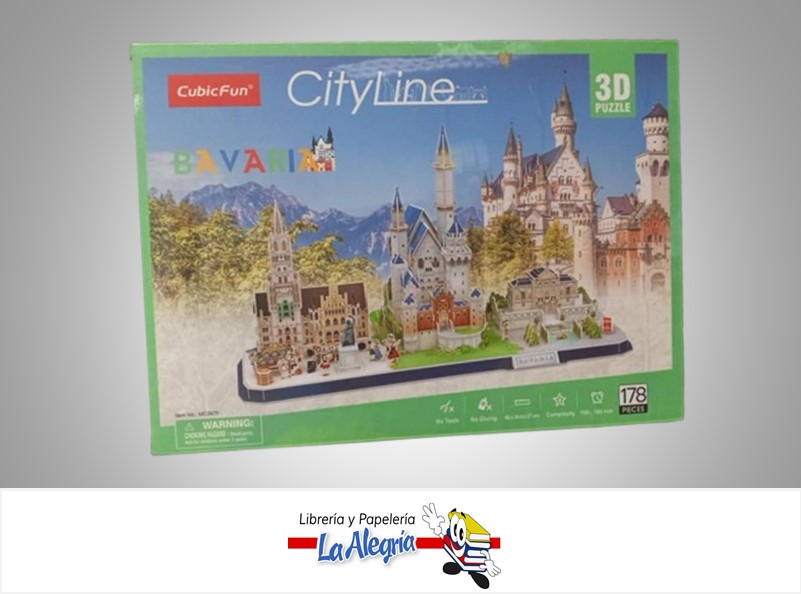 ROMPECABEZA 3D BAVARIA CITY LINE 178 PZA MARCA CUBICFUN