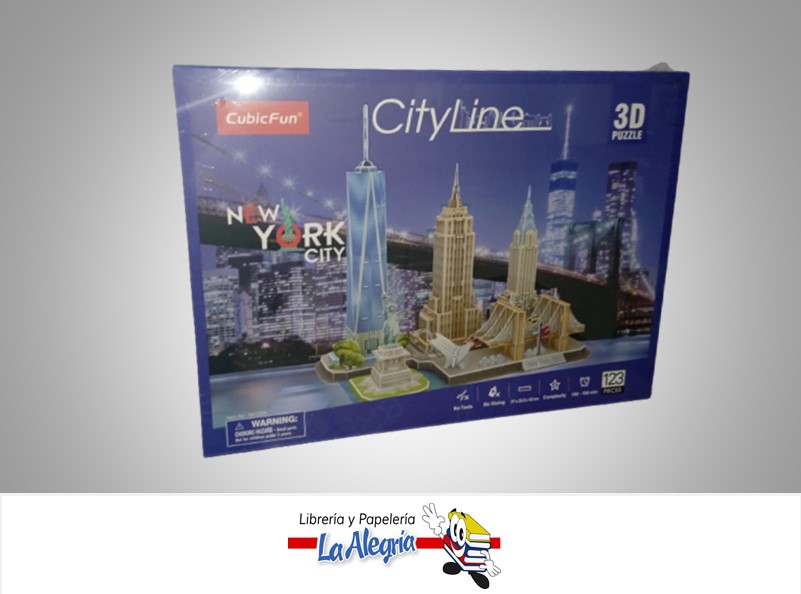ROMPECABEZA 3D NEW YORK CITY LINE 123 PZA MARCA CUBICFUN