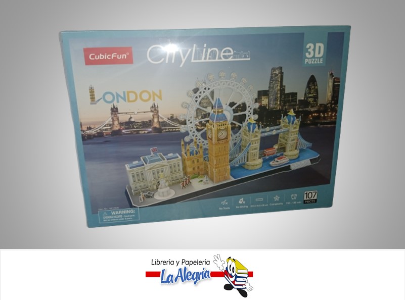ROMPECABEZA 3D LONDON CITY LINE 123 PZA MARCA CUBICFUN
