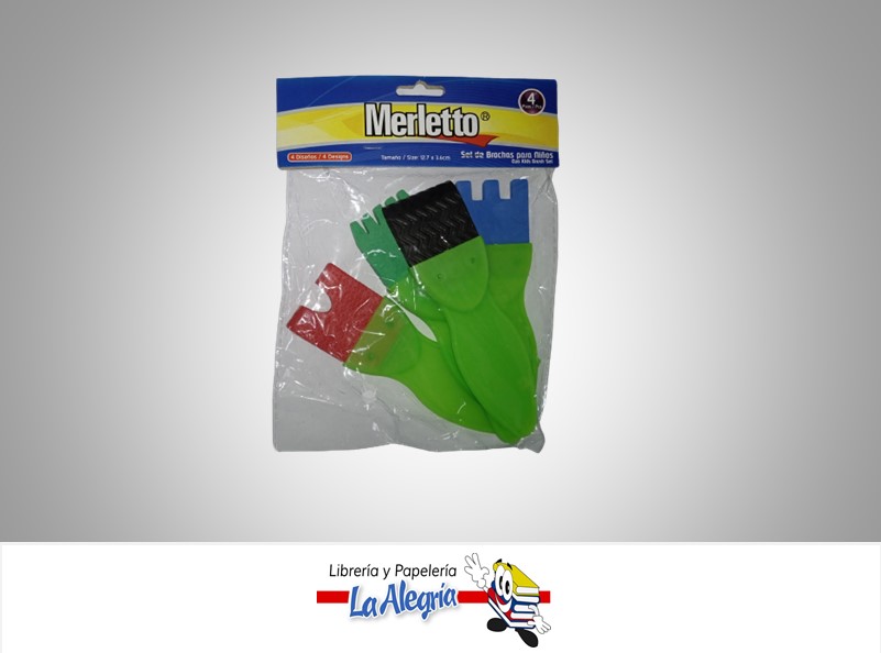 BROCHA PARA NIÑOS 7808482894; 12.7X3.6CM SET DE 4 PZA MARCA MELETTO