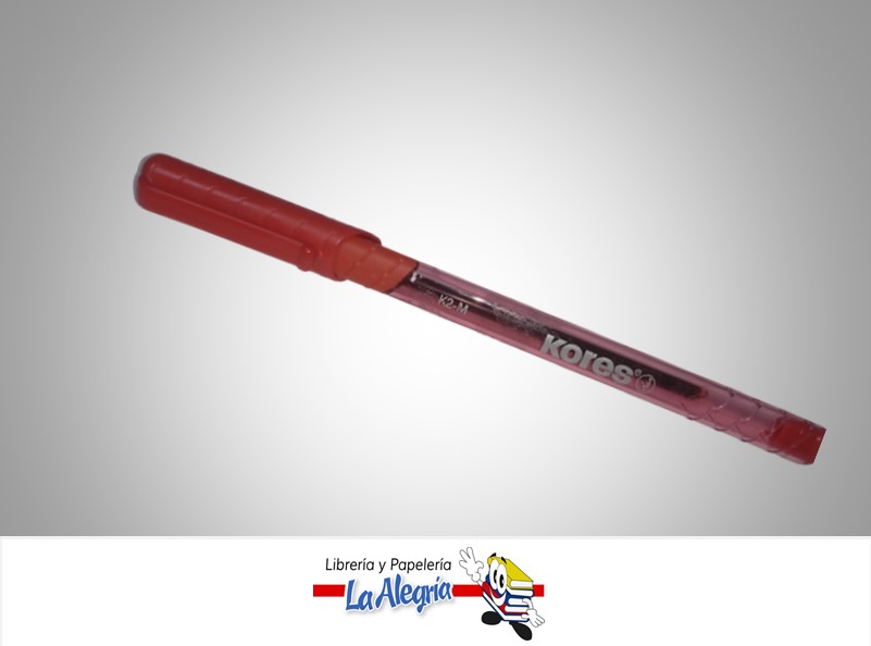BOLIGRAFO CON TAPA SOFTGRIP TRANSPARENTE K2 MEDIO ROJO UND MARCA KORES