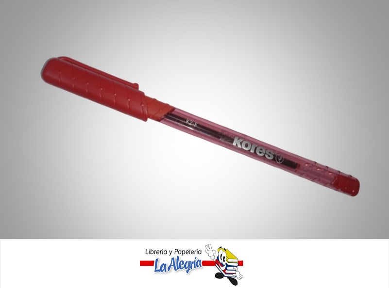 BOLIGRAFO CON TAPA TRANSPARENTE K2 SOFTGRIP FINO ROJO UND MARCA KORES