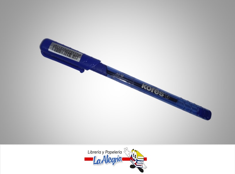 BOLIGRAFO CON TAPA SOFTGRIP TRANSPARENTE K2 MEDIO AZUL UND MARCA KORES
