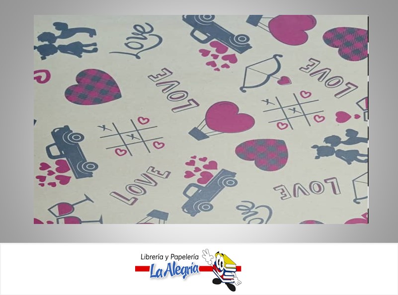 PAPEL DE REGALO CORAZON 66X46 CM KRAFT UND MARCA PAPURRI