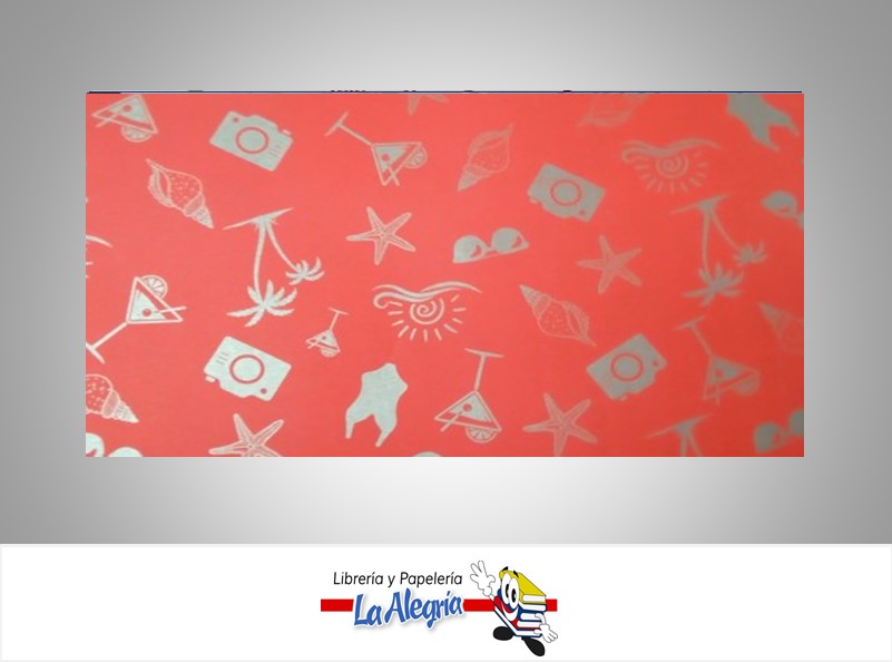 PAPEL DE REGALO PLAYERO 66X46 CM ROJO NEON UND MARCA PAPURRI