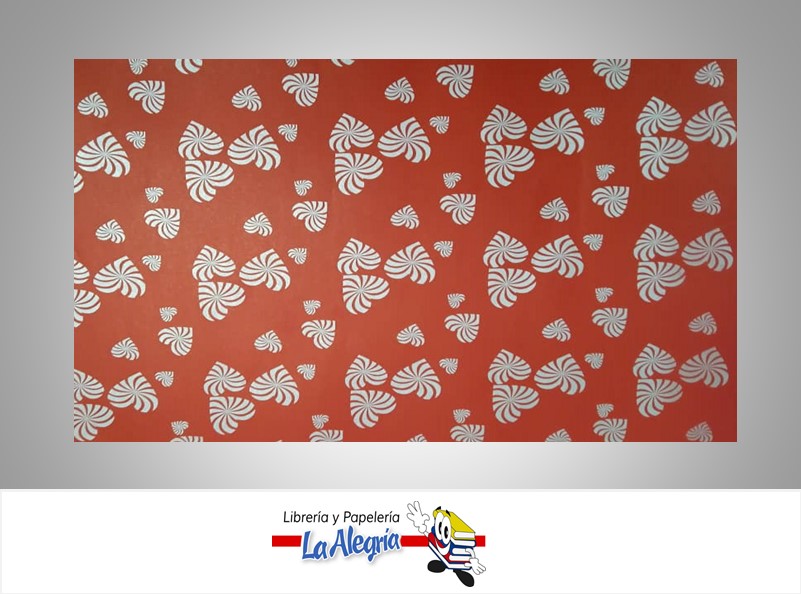 PAPEL DE REGALO CORAZON RETRO 66X46 CM ROJO UND MARCA PAPURRI
