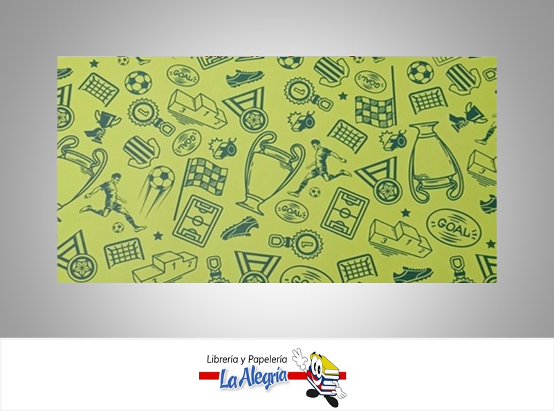 PAPEL DE REGALO FUTBOL 66X46 CM AMARILLO UND MARCA PAPURRI