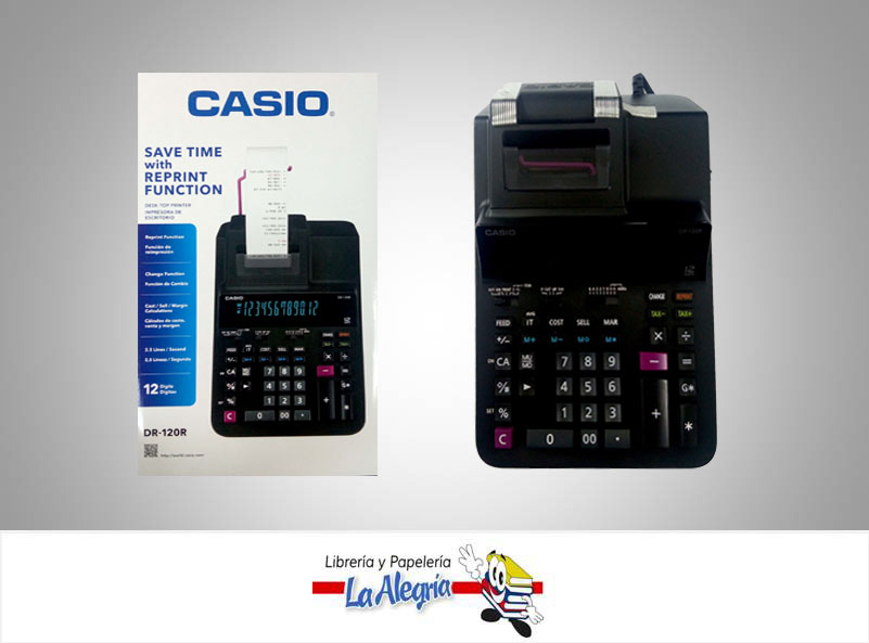 CALCULADORA CON IMPRESORA HR-150RC 12DIG MARCA CASIO