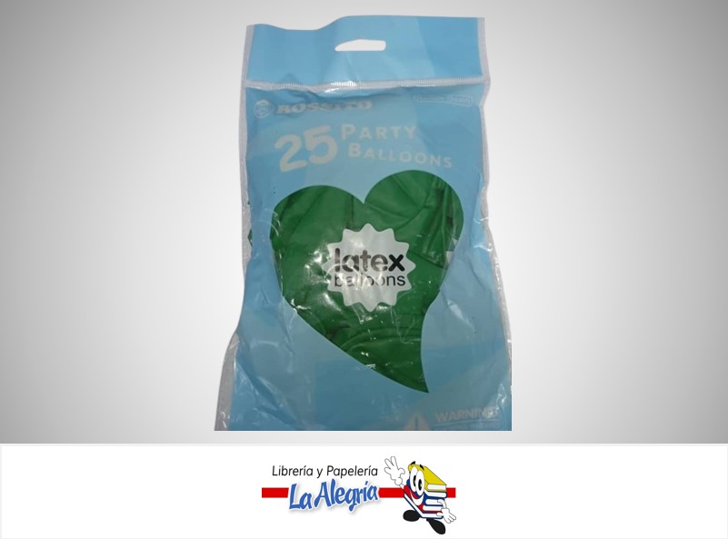 GLOBO R12" LATEX MATTE VERDE PAQ DE 25 UND MARCA S/M