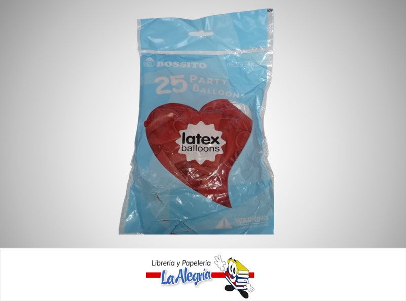 GLOBO R12" LATEX MATTE ROJO PAQ DE 25 UND MARCA S/M